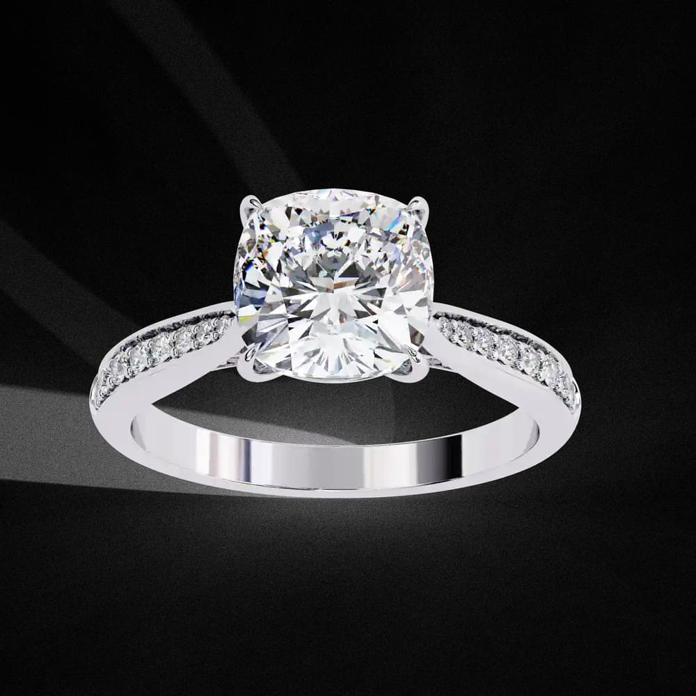 Cushion Cut Lab Grown Diamond Ring - Image 4 Cushion Cut Lab Grown Diamond Ring, view 4 of 14