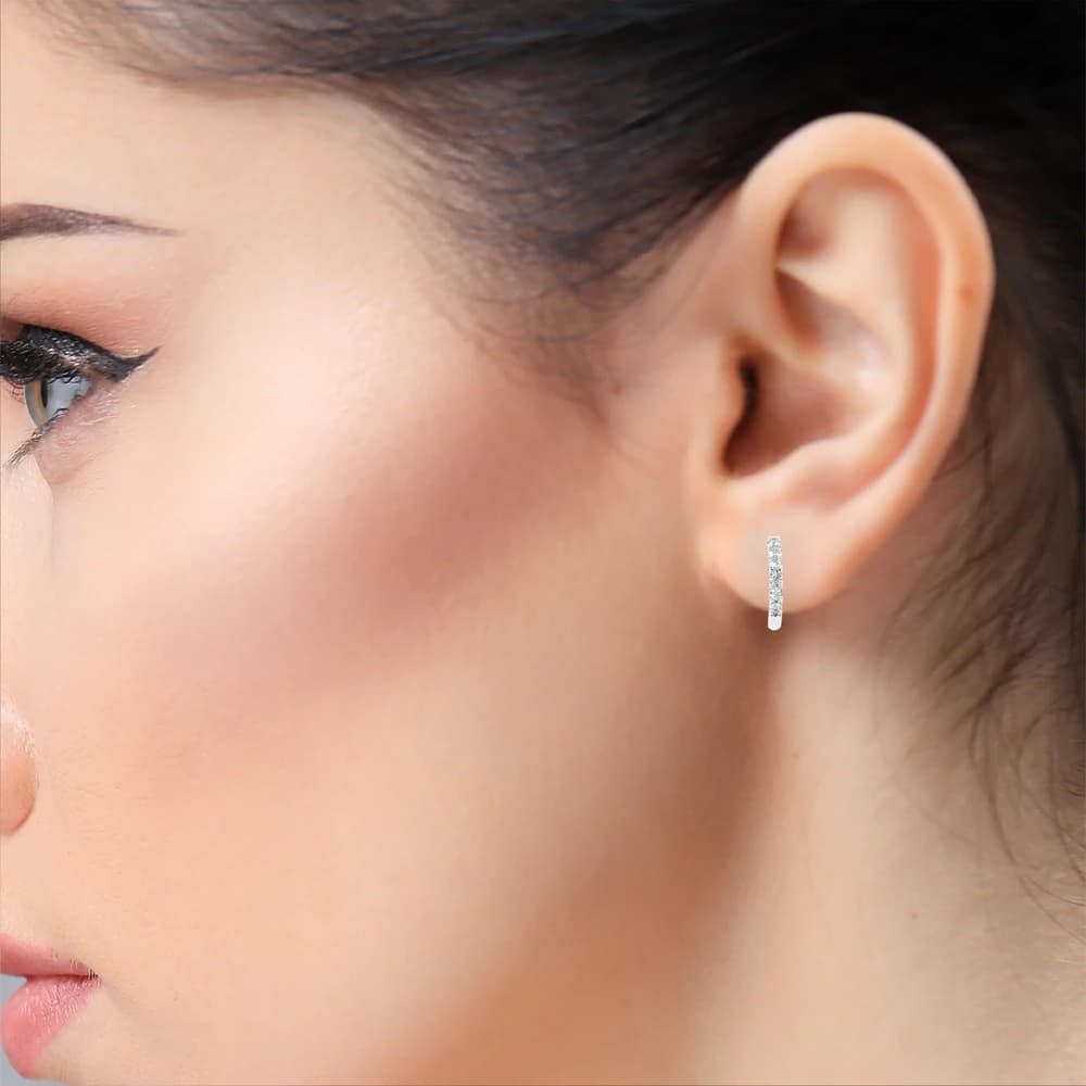 Everyday Radiance Lab Grown Diamond Hoop Earrings - Image 15 Everyday Radiance Lab Grown Diamond Hoop Earrings, view 15 of 15