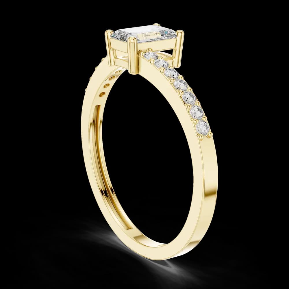 Emerald Cut Bypass Lab Grown Diamond Ring - Image 4 Emerald Cut Bypass Lab Grown Diamond Ring, view 4 of 6