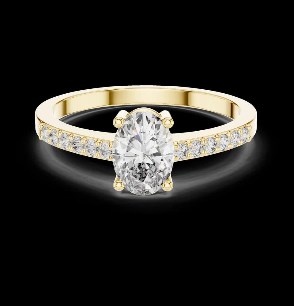 Oval Pavé Lab Grown Diamond Engagement Ring - Image 3 Oval Pavé Lab Grown Diamond Engagement Ring, view 3 of 6