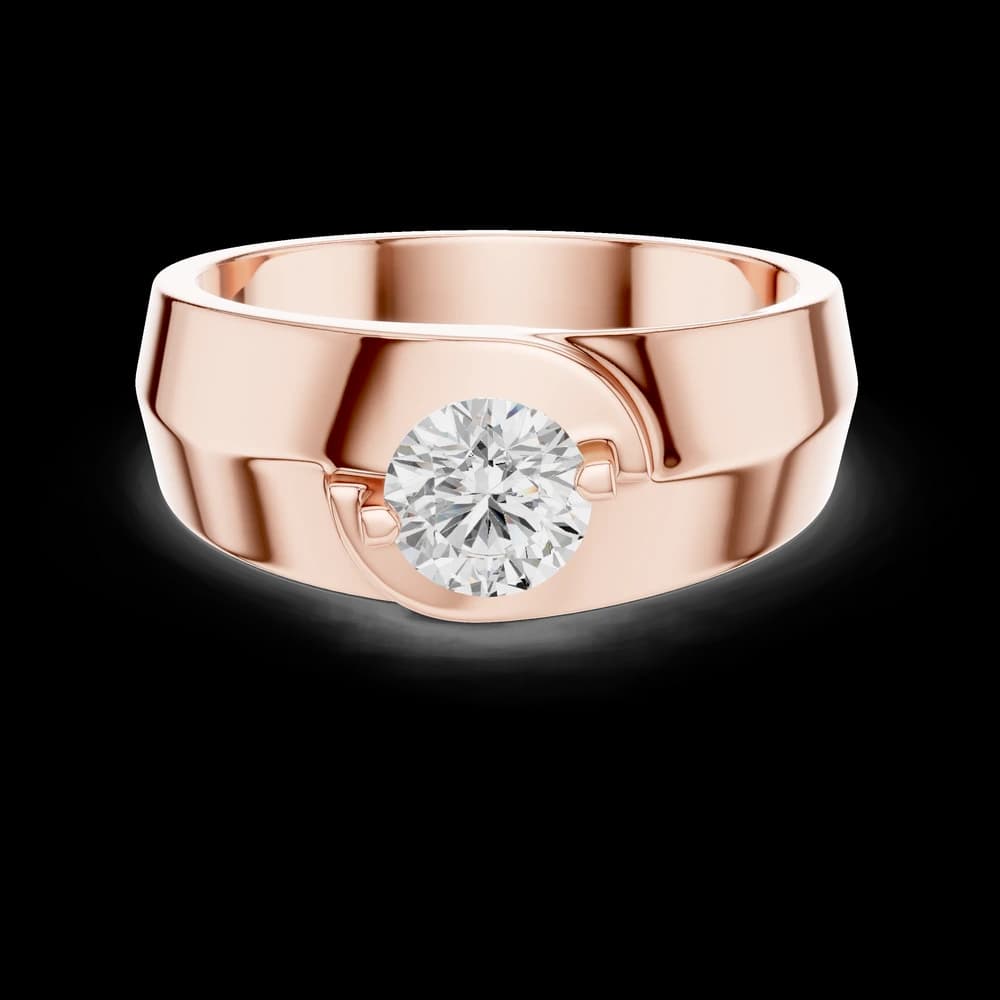 Tension Set Round Cut Diamond Men's Ring - Image 1 Tension Set Round Cut Diamond Men's Ring, view 1 of 6