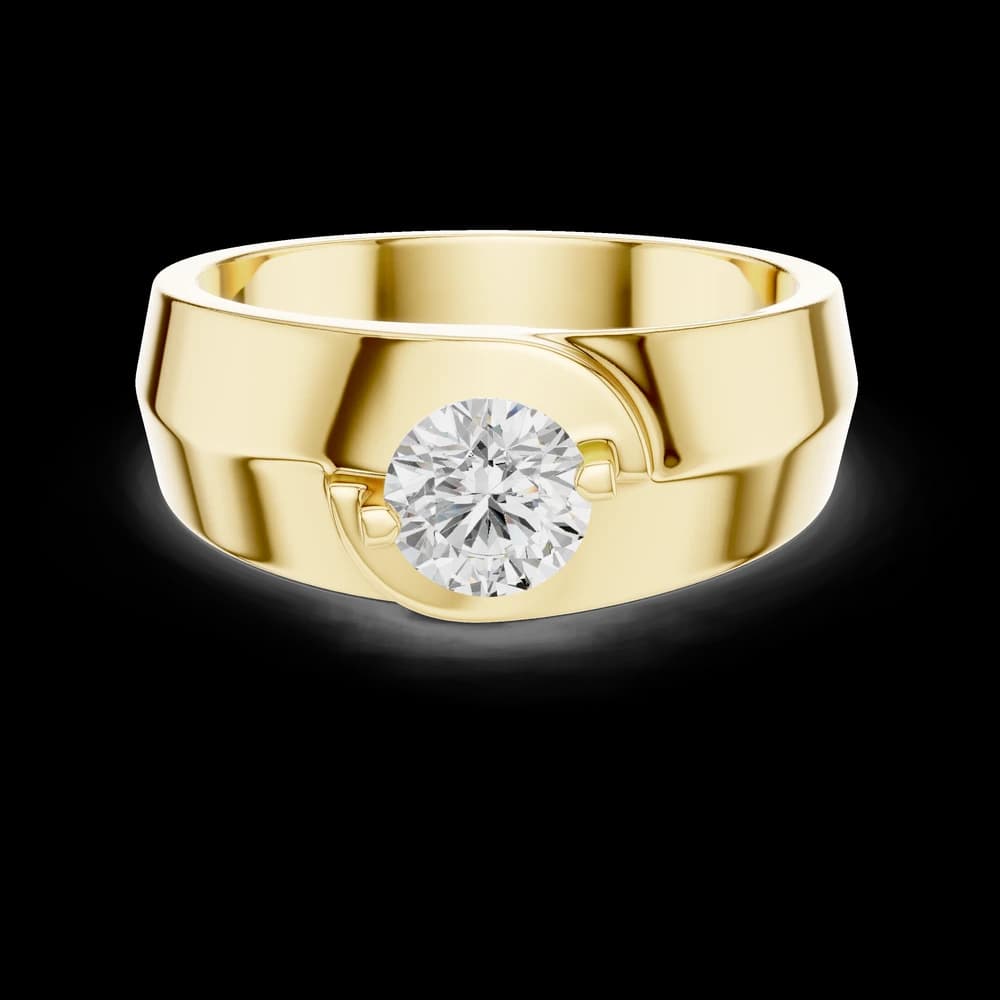 Tension Set Round Cut Diamond Men's Ring - Image 3 Tension Set Round Cut Diamond Men's Ring, view 3 of 6