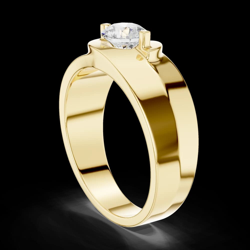 Tension Set Round Cut Diamond Men's Ring - Image 4 Tension Set Round Cut Diamond Men's Ring, view 4 of 6