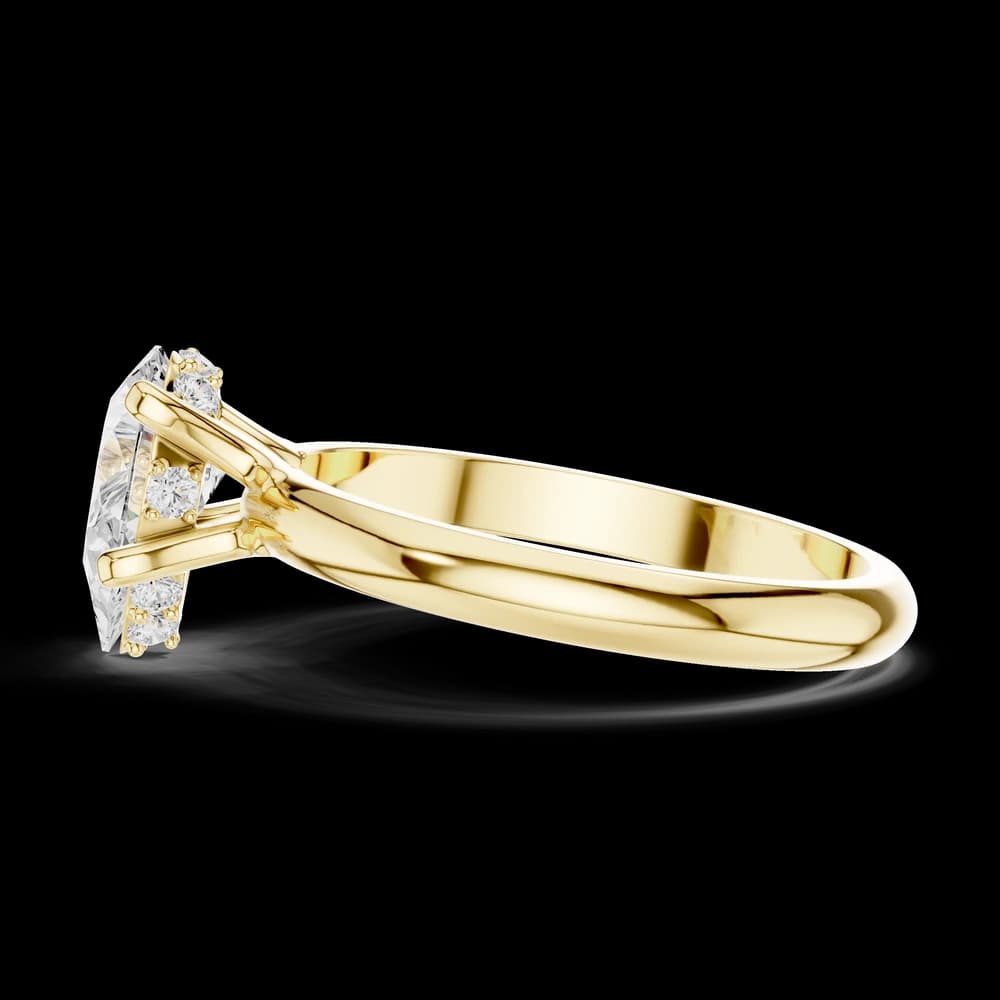 Pear Cut Solitaire Gold Lab Grown Ring - Image 6 Pear Cut Solitaire Gold Lab Grown Ring, view 6 of 6