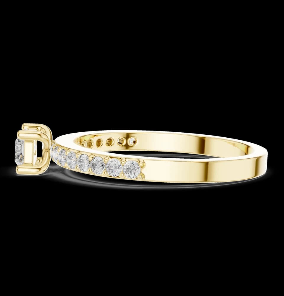 Classic Emerald Cut Pavé Engagement Ring - Image 6 Classic Emerald Cut Pavé Engagement Ring, view 6 of 6