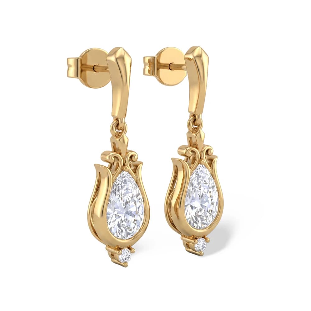 The Royal Chalice Diamond Drops Earring - Image 4 The Royal Chalice Diamond Drops Earring, view 4 of 5