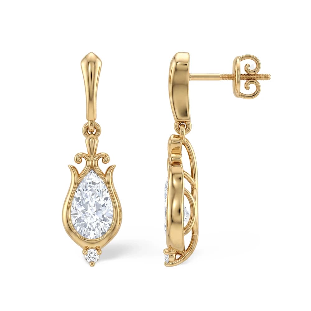 The Royal Chalice Diamond Drops Earring - Image 5 The Royal Chalice Diamond Drops Earring, view 5 of 5