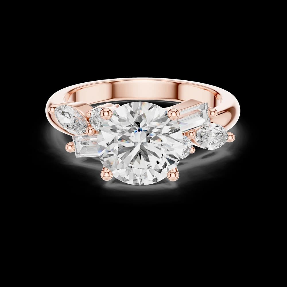 Mixed-Shape Multi-Stone Cluster with Round Center Lab Grown Diamond Ring - Image 1 Mixed-Shape Multi-Stone Cluster with Round Center Lab Grown Diamond Ring, view 1 of 5