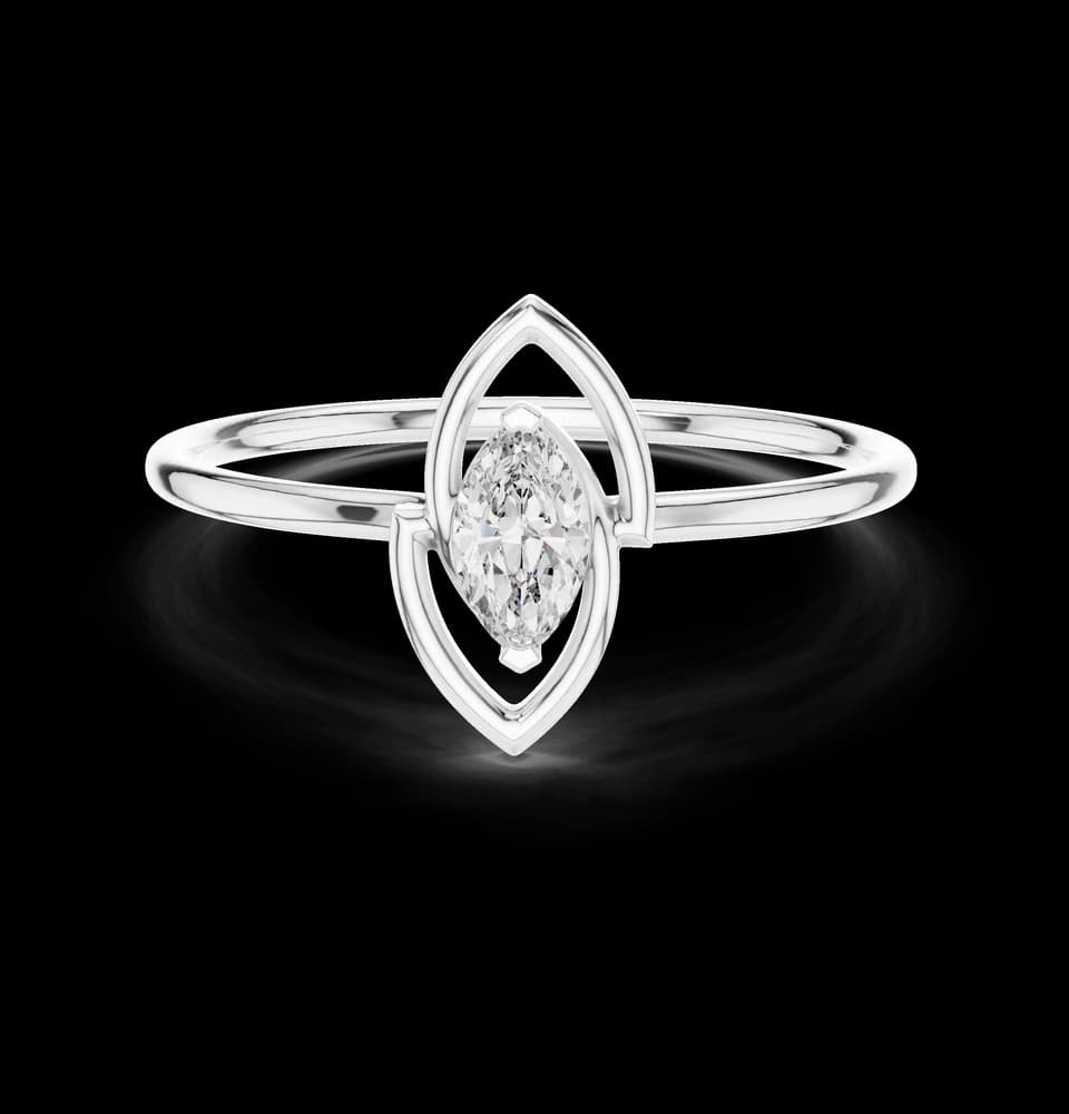 Floating Solitaire Marquise Lab Grown Diamond Ring - Image 2 Floating Solitaire Marquise Lab Grown Diamond Ring, view 2 of 6