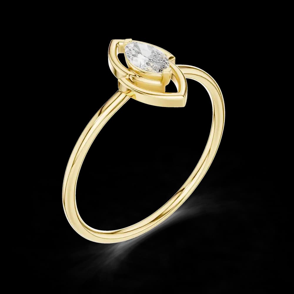 Floating Solitaire Marquise Lab Grown Diamond Ring - Image 5 Floating Solitaire Marquise Lab Grown Diamond Ring, view 5 of 6
