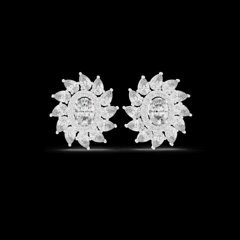 Exquisite Multi-Cut Diamond Lab Grown Diamond Earrings - Image 2 Exquisite Multi-Cut Diamond Lab Grown Diamond Earrings, view 2 of 6