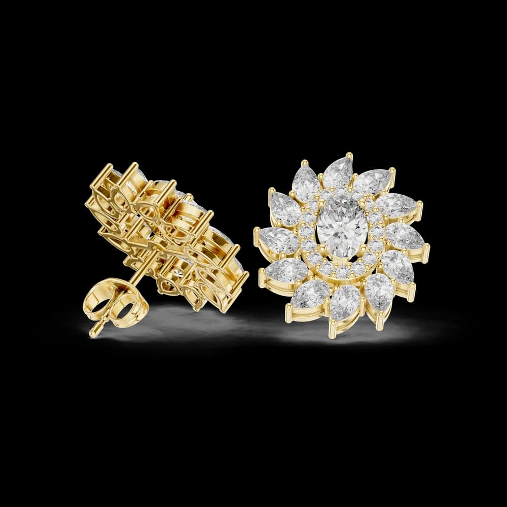 Exquisite Multi-Cut Diamond Lab Grown Diamond Earrings - Image 4 Exquisite Multi-Cut Diamond Lab Grown Diamond Earrings, view 4 of 6