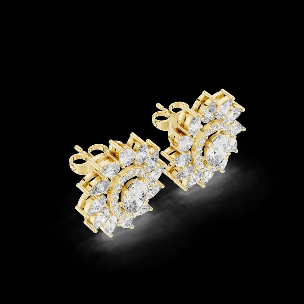 Exquisite Multi-Cut Diamond Lab Grown Diamond Earrings - Image 5 Exquisite Multi-Cut Diamond Lab Grown Diamond Earrings, view 5 of 6
