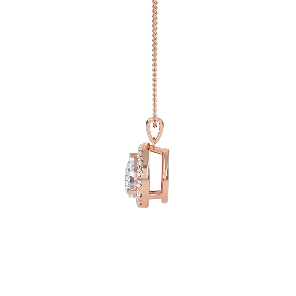 Exquisite Pear Lab Grown Diamond Halo Pendant - Image 3 Exquisite Pear Lab Grown Diamond Halo Pendant, view 3 of 4