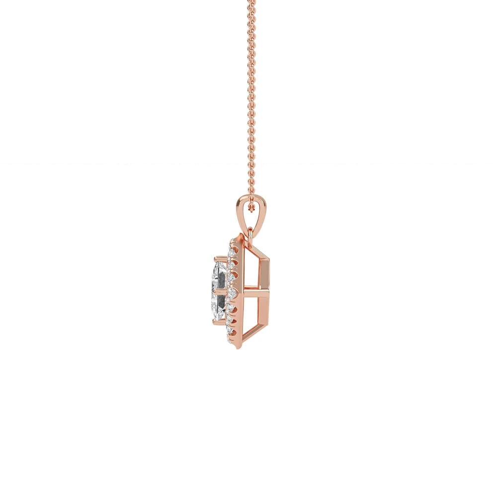 Exquisite Square Lab Grown Diamond Halo Pendant - Image 4 Exquisite Square Lab Grown Diamond Halo Pendant, view 4 of 4