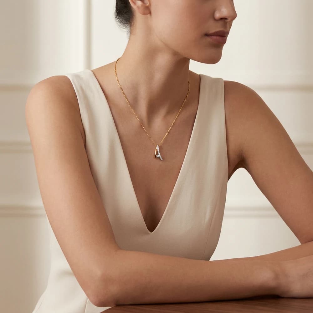 Fancy Chevron Shape Lab Grown Diamond Pendant - Image 3 Fancy Chevron Shape Lab Grown Diamond Pendant, view 3 of 5