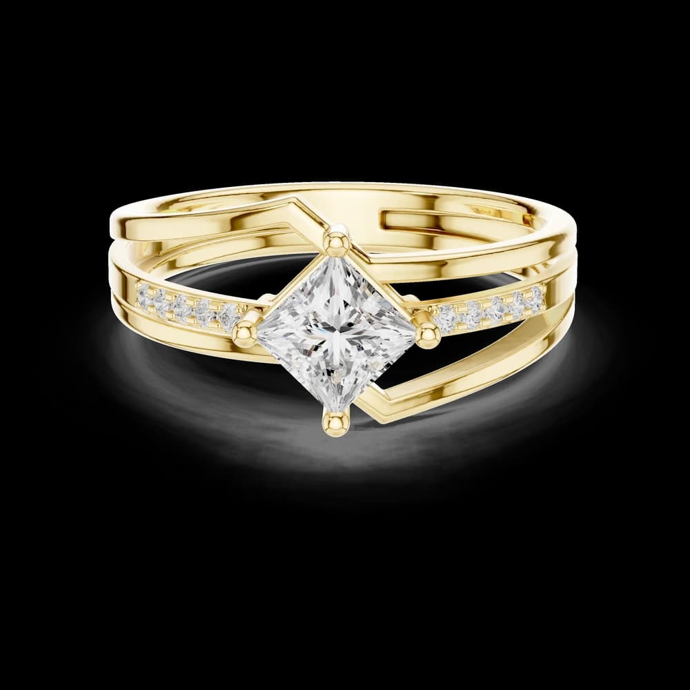 Fancy Feather Lab Grown Diamond Ring - Image 3 Fancy Feather Lab Grown Diamond Ring, view 3 of 6