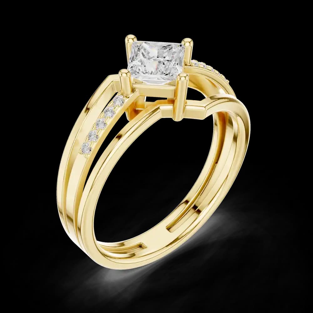 Fancy Feather Lab Grown Diamond Ring - Image 5 Fancy Feather Lab Grown Diamond Ring, view 5 of 6