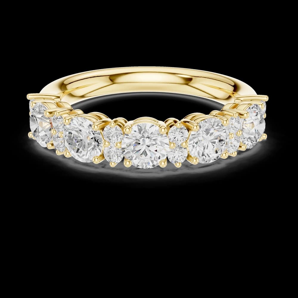 Alternating Multi-Stone Round Eternity Ring - Image 3 Alternating Multi-Stone Round Eternity Ring, view 3 of 6