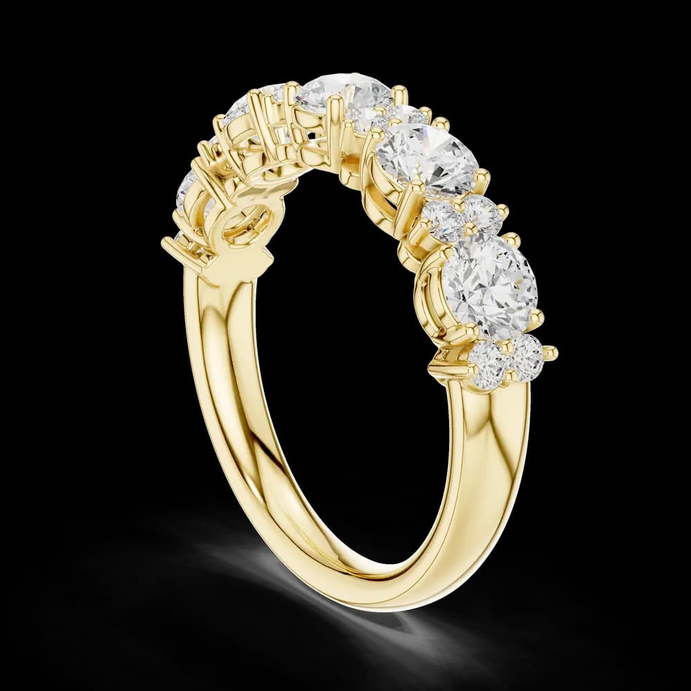 Alternating Multi-Stone Round Eternity Ring - Image 4 Alternating Multi-Stone Round Eternity Ring, view 4 of 6