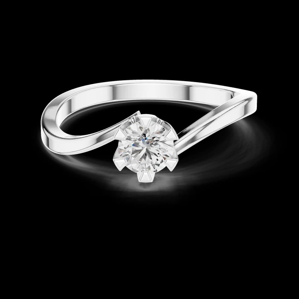 Minimalist Twist Shank Round Lab Grown Diamond Ring - Image 2 Minimalist Twist Shank Round Lab Grown Diamond Ring, view 2 of 6