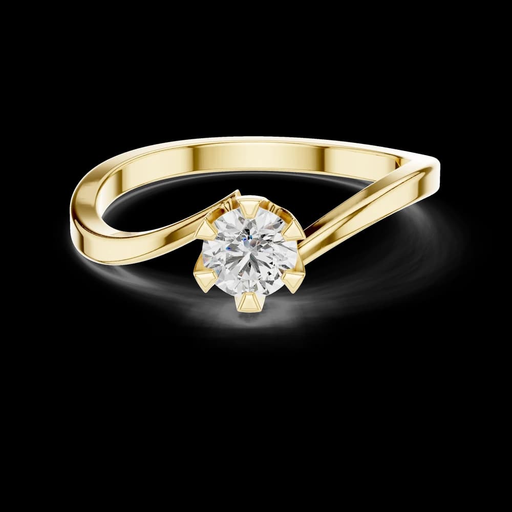 Minimalist Twist Shank Round Lab Grown Diamond Ring - Image 3 Minimalist Twist Shank Round Lab Grown Diamond Ring, view 3 of 6