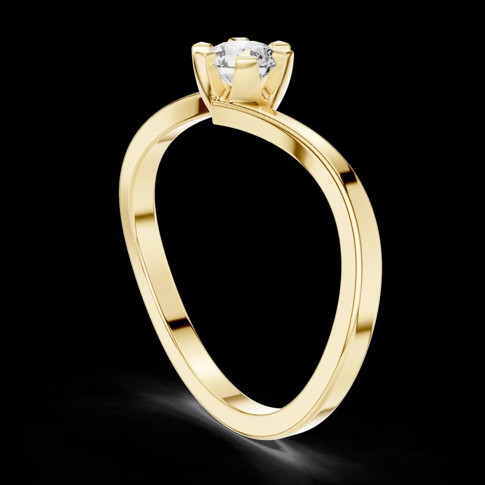 Minimalist Twist Shank Round Lab Grown Diamond Ring - Image 4 Minimalist Twist Shank Round Lab Grown Diamond Ring, view 4 of 6