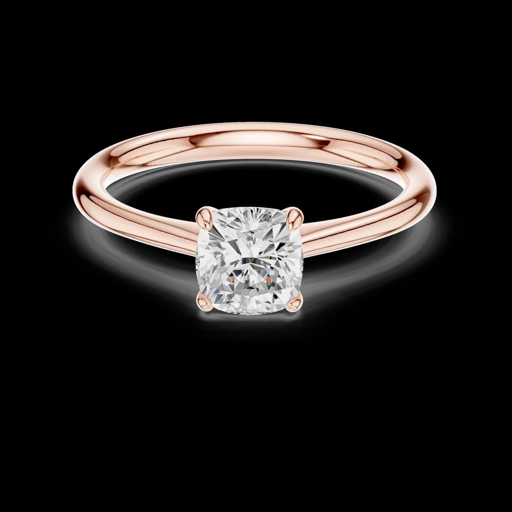 Minimalist Cushion Cut Solitaire Ring - Image 1 Minimalist Cushion Cut Solitaire Ring, view 1 of 6