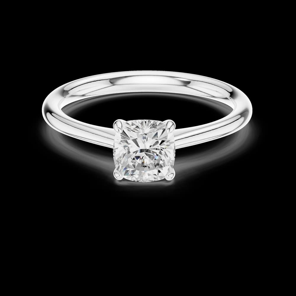 Minimalist Cushion Cut Solitaire Ring - Image 2 Minimalist Cushion Cut Solitaire Ring, view 2 of 6