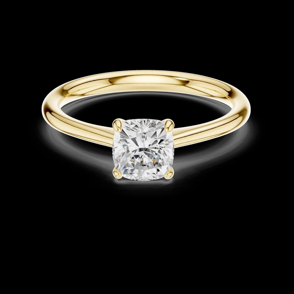Minimalist Cushion Cut Solitaire Ring - Image 3 Minimalist Cushion Cut Solitaire Ring, view 3 of 6