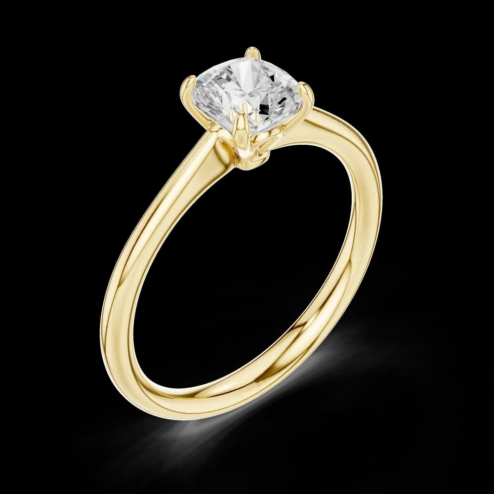 Minimalist Cushion Cut Solitaire Ring - Image 5 Minimalist Cushion Cut Solitaire Ring, view 5 of 6
