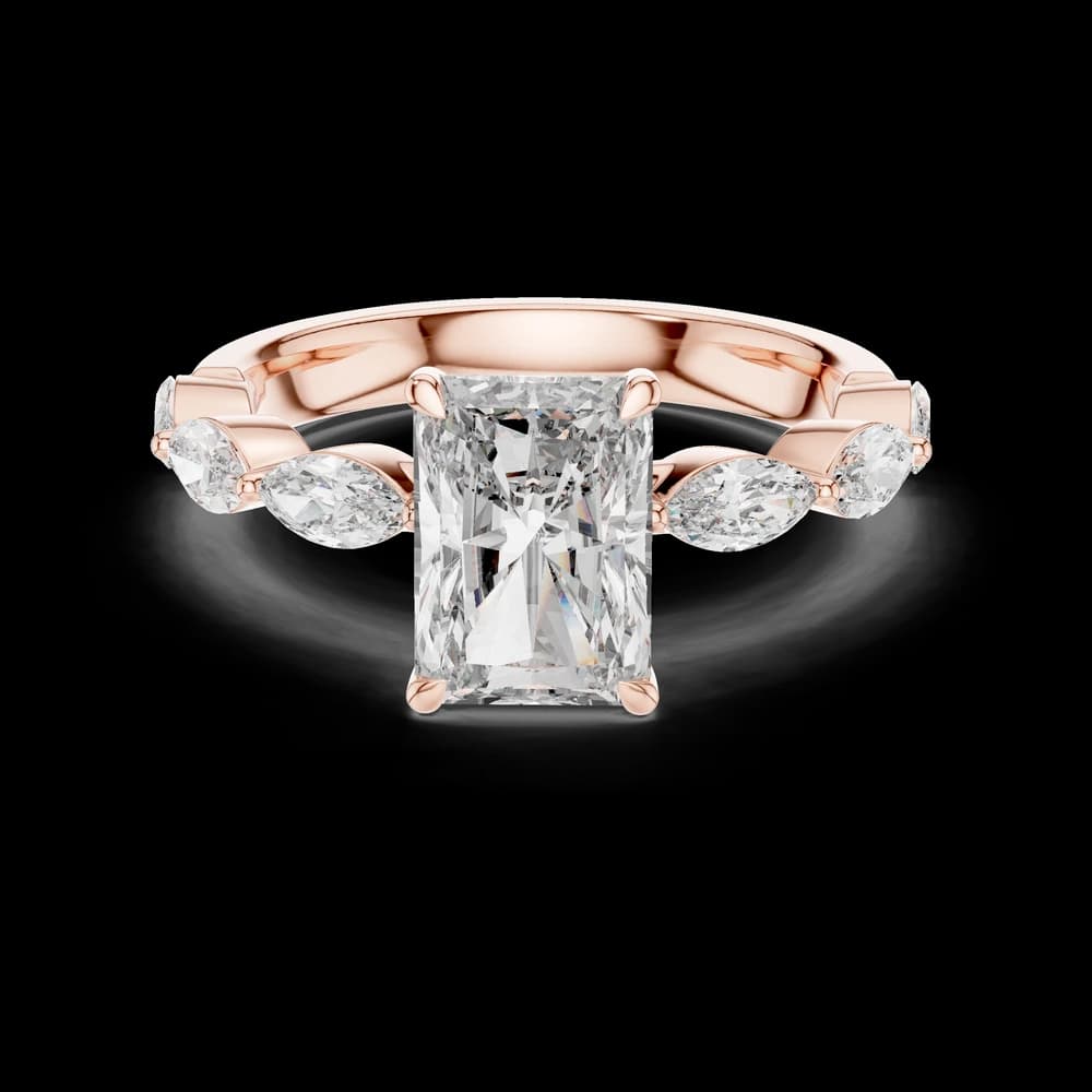Radiant Center Marquise Centre Lab Grown Diamond Ring - Image 1 Radiant Center Marquise Centre Lab Grown Diamond Ring, view 1 of 6
