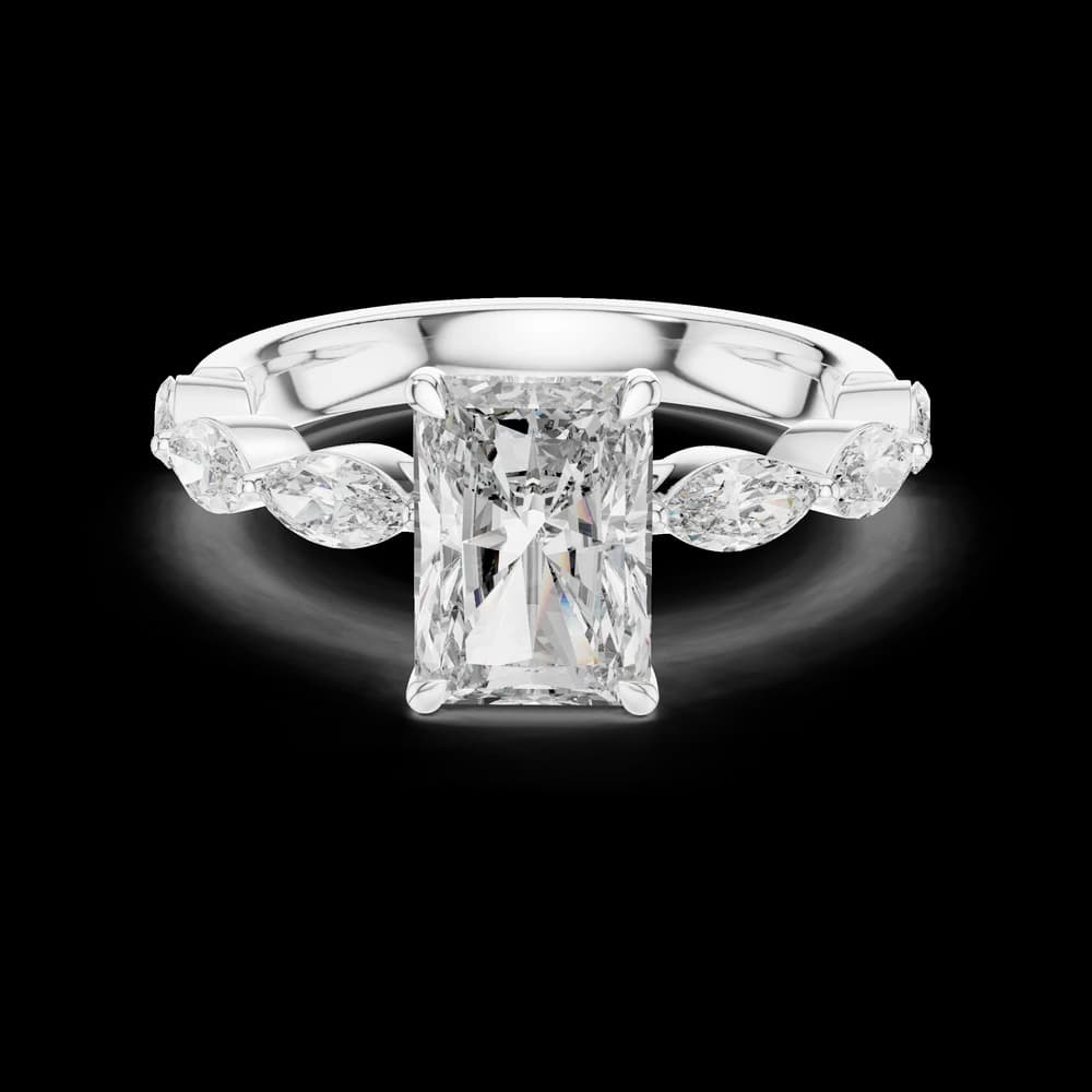 Radiant Center Marquise Centre Lab Grown Diamond Ring - Image 2 Radiant Center Marquise Centre Lab Grown Diamond Ring, view 2 of 6
