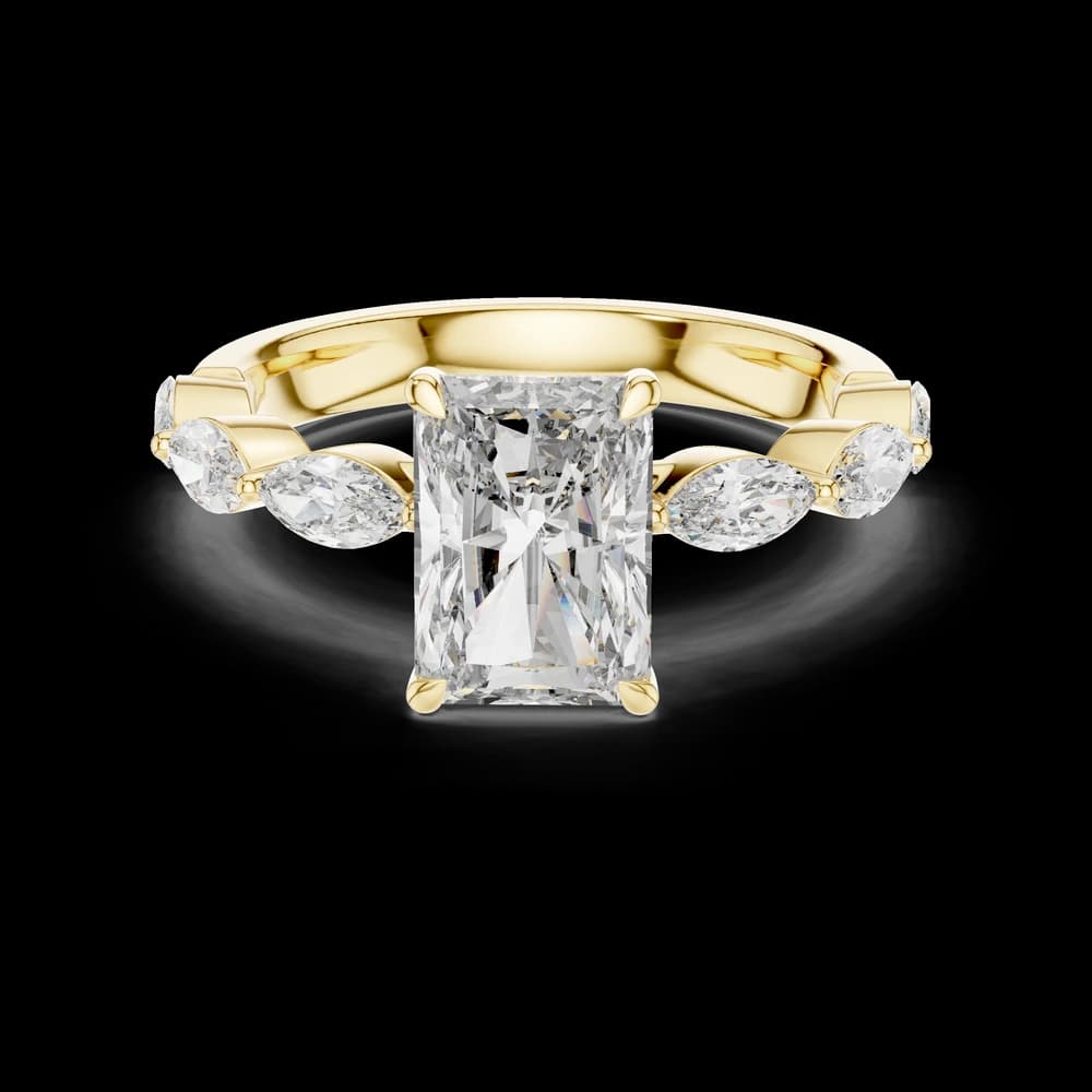 Radiant Center Marquise Centre Lab Grown Diamond Ring - Image 3 Radiant Center Marquise Centre Lab Grown Diamond Ring, view 3 of 6