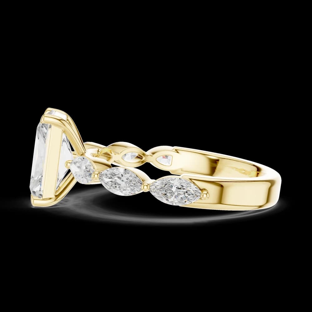 Radiant Center Marquise Centre Lab Grown Diamond Ring - Image 6 Radiant Center Marquise Centre Lab Grown Diamond Ring, view 6 of 6