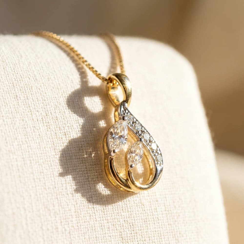 Fine Four Prong Lab Grown Diamond Pendant - Image 4 Fine Four Prong Lab Grown Diamond Pendant, view 4 of 5