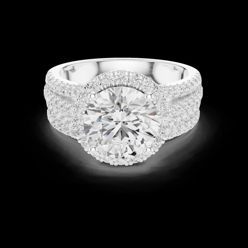 Flint Stone Lab Grown Diamond Tiered Halo Ring - Image 5 Flint Stone Lab Grown Diamond Tiered Halo Ring, view 5 of 9