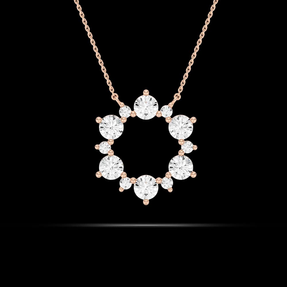 Floating Lab Grown Diamond Circle Necklace - Image 1 Floating Lab Grown Diamond Circle Necklace, view 1 of 4