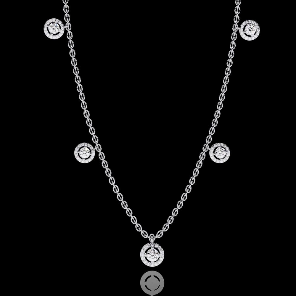 Dainty Floating Lab Grown Diamond Necklace - Image 1 Dainty Floating Lab Grown Diamond Necklace, view 1 of 3