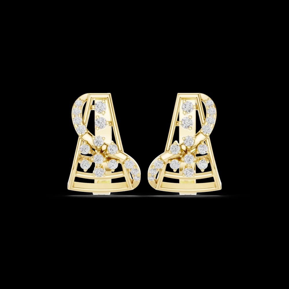 Flora Crown Lab Grown Diamond Earrings Hoops - Image 3 Flora Crown Lab Grown Diamond Earrings Hoops, view 3 of 6