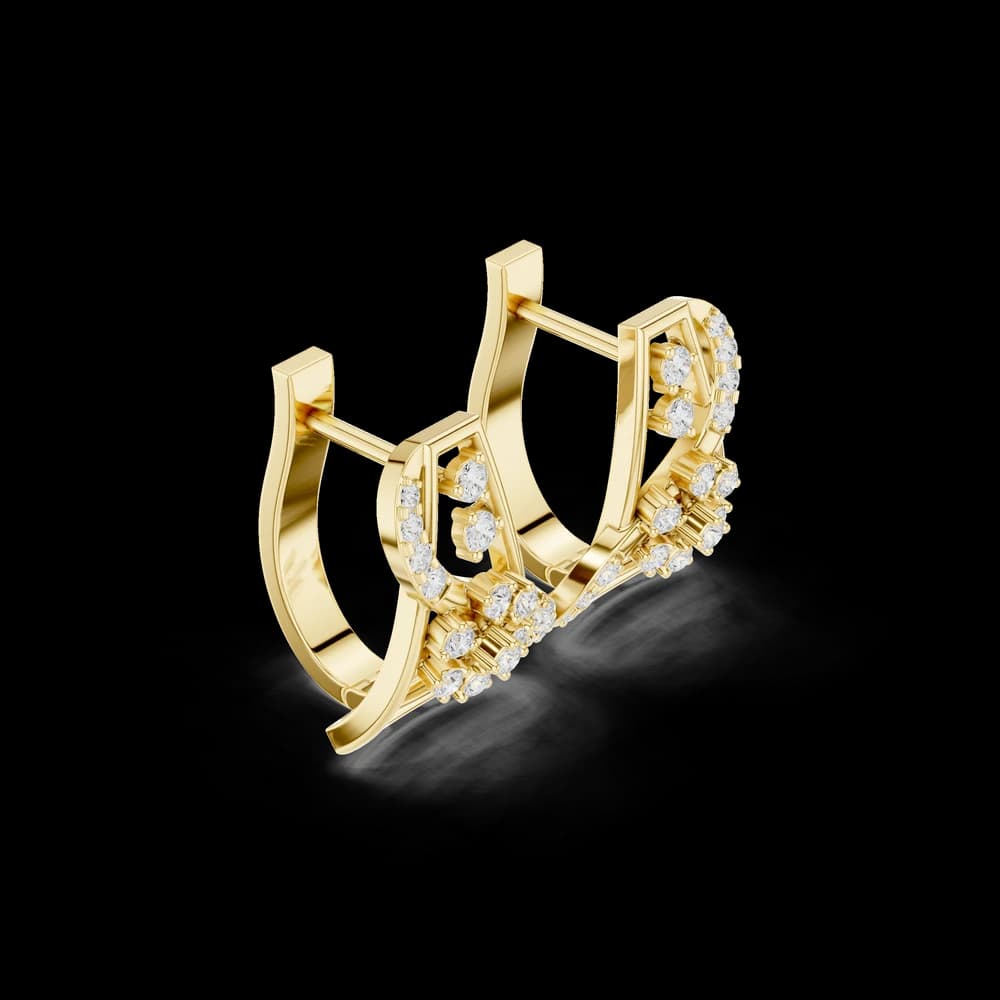 Flora Crown Lab Grown Diamond Earrings Hoops - Image 4 Flora Crown Lab Grown Diamond Earrings Hoops, view 4 of 6