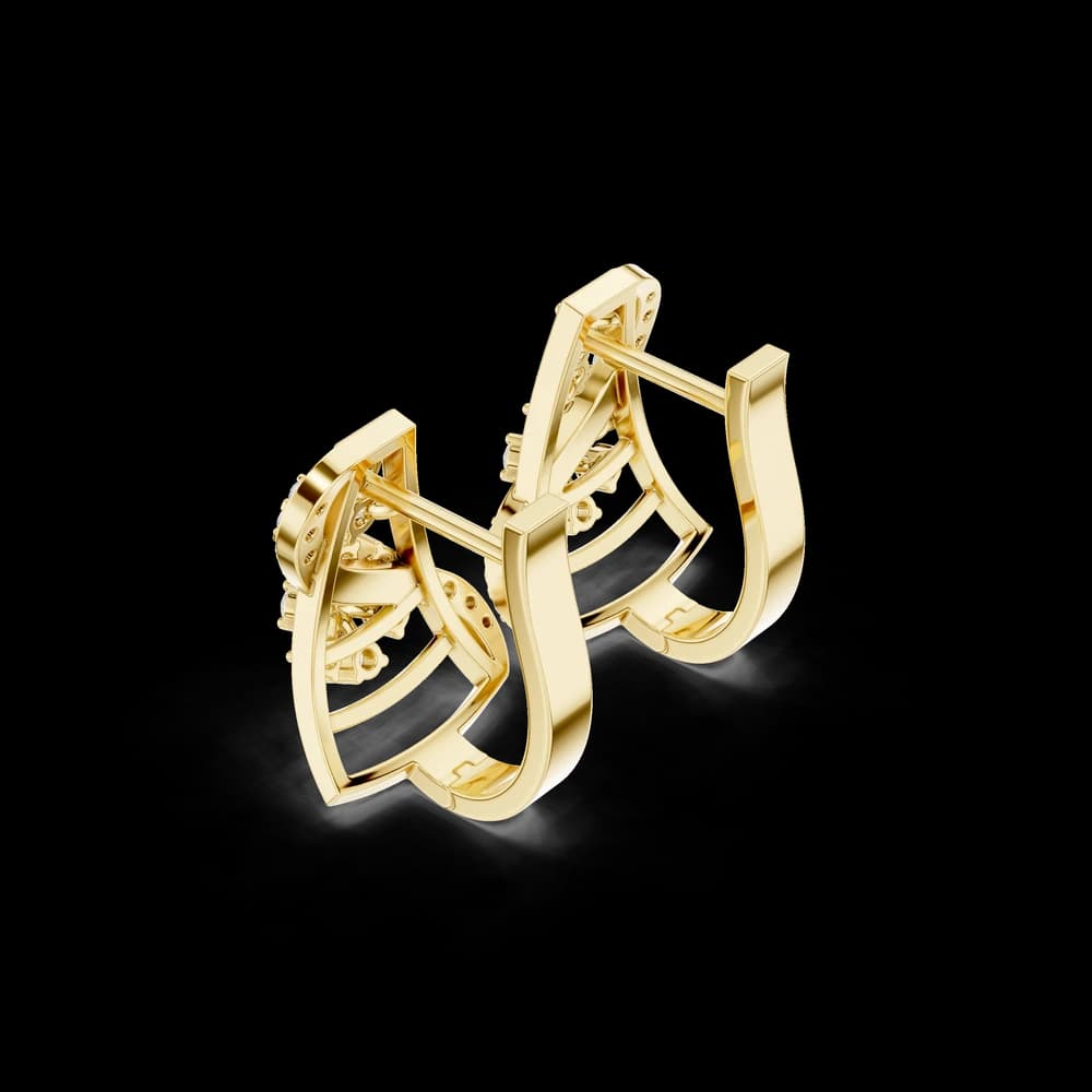 Flora Crown Lab Grown Diamond Earrings Hoops - Image 5 Flora Crown Lab Grown Diamond Earrings Hoops, view 5 of 6