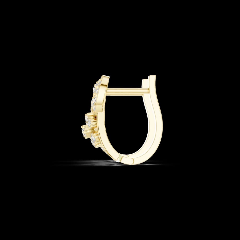 Flora Crown Lab Grown Diamond Earrings Hoops - Image 6 Flora Crown Lab Grown Diamond Earrings Hoops, view 6 of 6