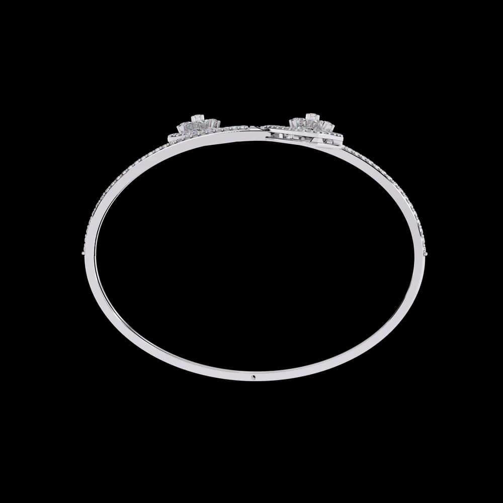 Sparkling Floral Lab Grown Diamond Bracelet - Image 3 Sparkling Floral Lab Grown Diamond Bracelet, view 3 of 4