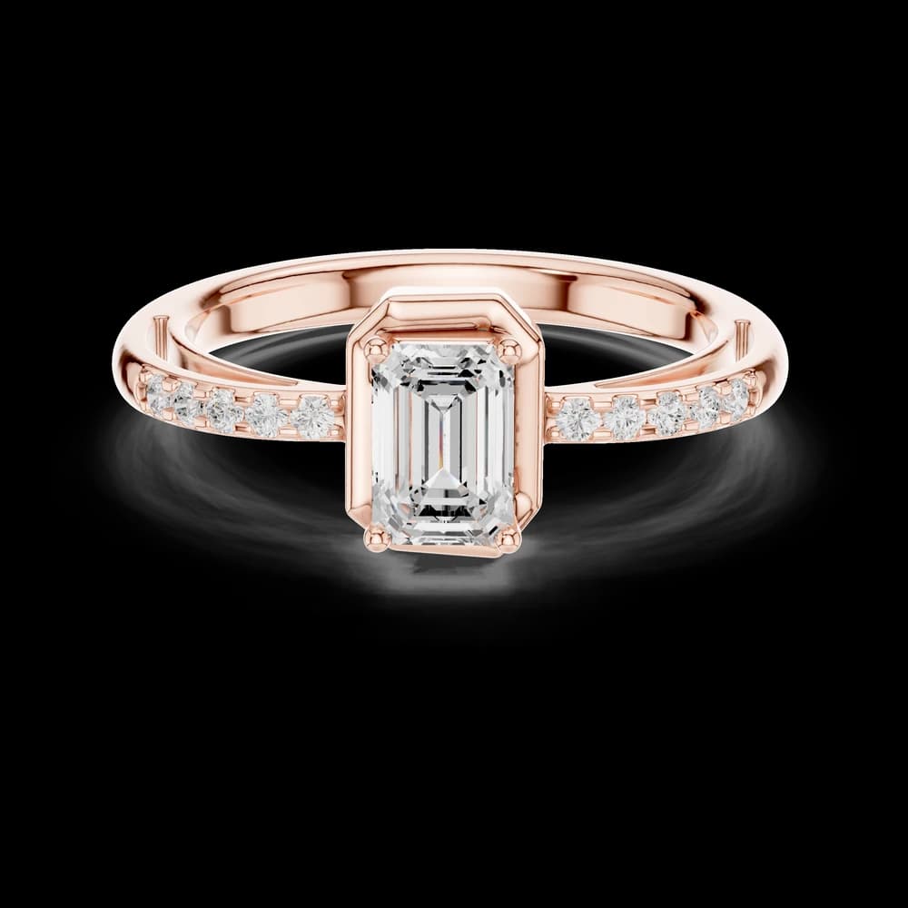 Floral Frost Emerald-Cut Lab Grown Diamond Ring - Image 1 Floral Frost Emerald-Cut Lab Grown Diamond Ring, view 1 of 6