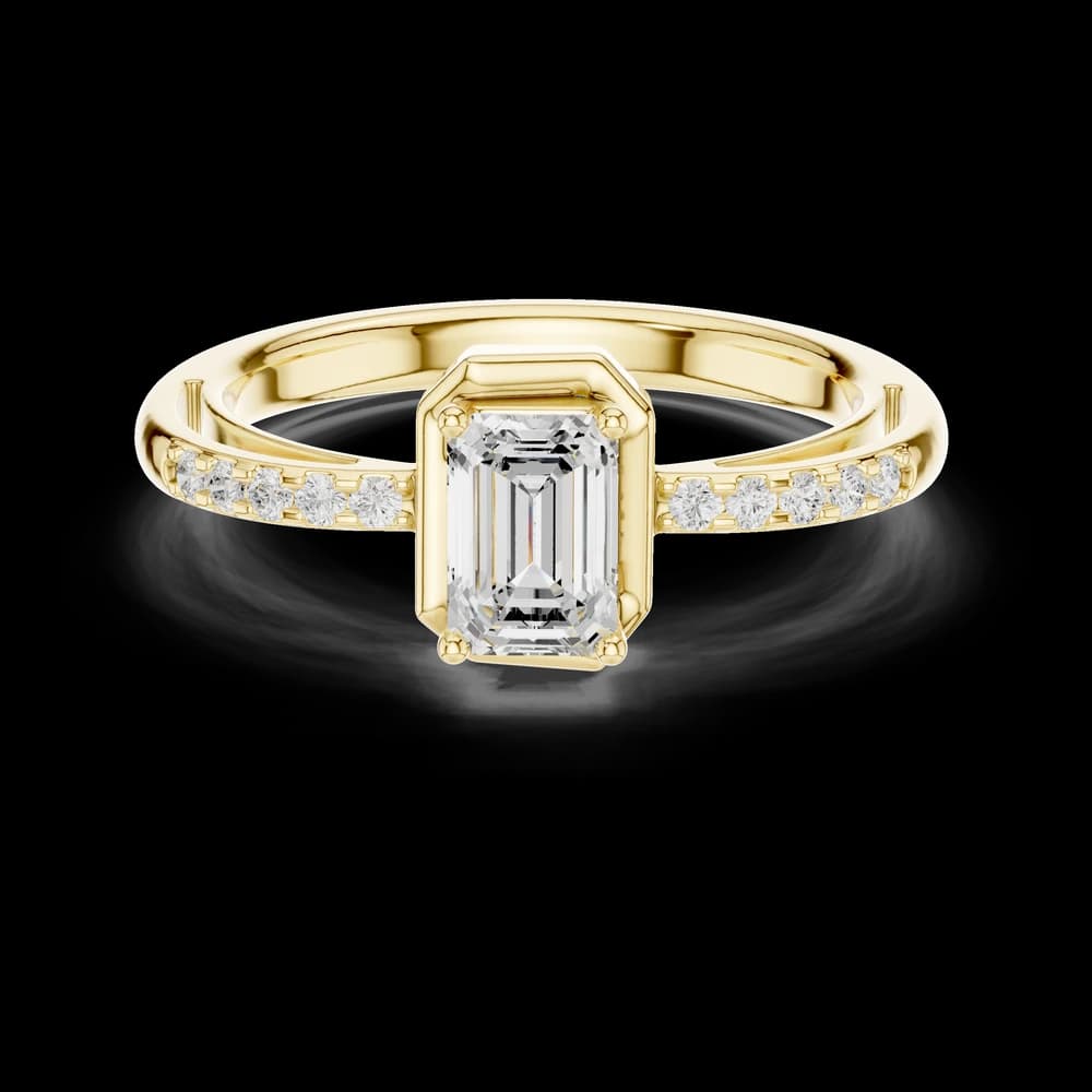 Floral Frost Emerald-Cut Lab Grown Diamond Ring - Image 3 Floral Frost Emerald-Cut Lab Grown Diamond Ring, view 3 of 6