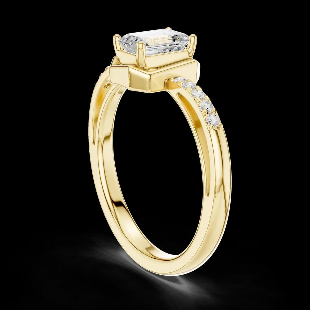 Floral Frost Emerald-Cut Lab Grown Diamond Ring - Image 4 Floral Frost Emerald-Cut Lab Grown Diamond Ring, view 4 of 6