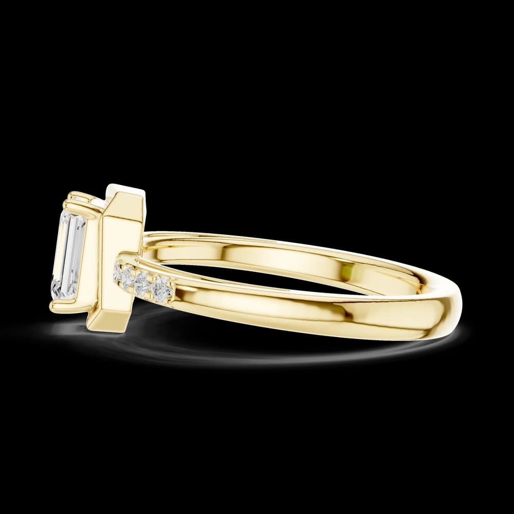 Floral Frost Emerald-Cut Lab Grown Diamond Ring - Image 6 Floral Frost Emerald-Cut Lab Grown Diamond Ring, view 6 of 6