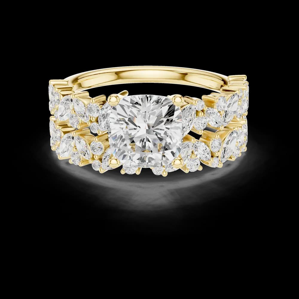 Cushion Cut Marquise Lab Grown Diamond Ring - Image 3 Cushion Cut Marquise Lab Grown Diamond Ring, view 3 of 6