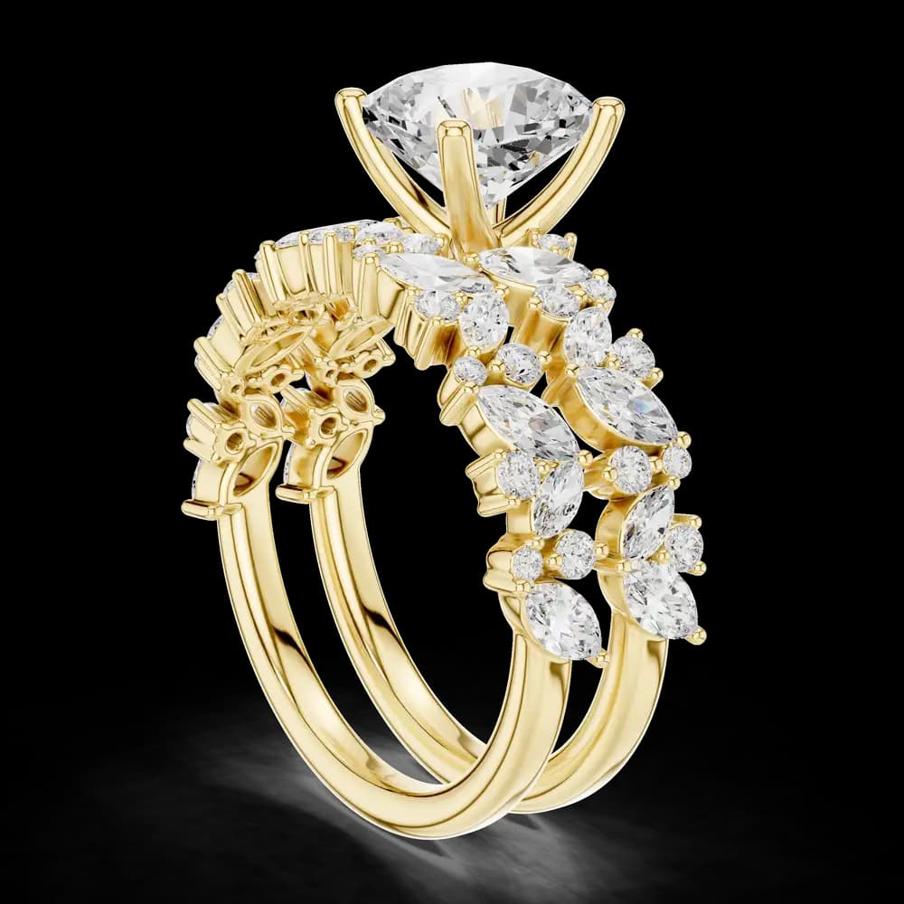 Cushion Cut Marquise Lab Grown Diamond Ring - Image 4 Cushion Cut Marquise Lab Grown Diamond Ring, view 4 of 6